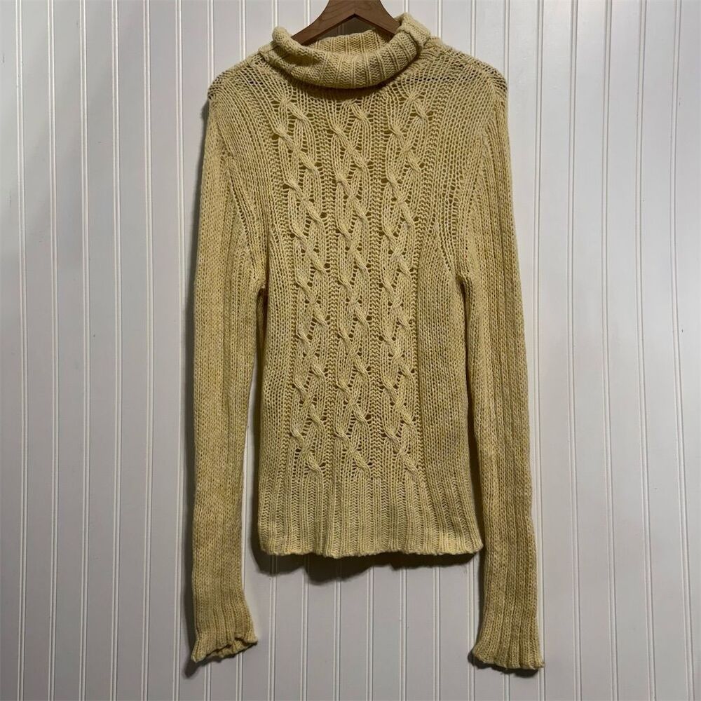 VTG AE Angora Rabbit Hair Cowl Neck Sweater XL Y2K Cable Knit Cozycore Fuzzy